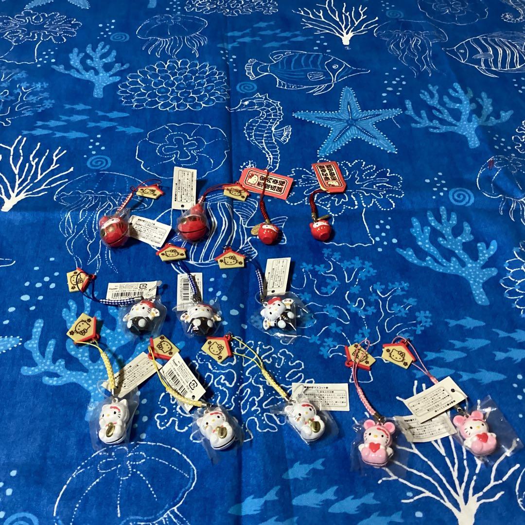 3460ハローキティ開運祈願マスコット鈴ストラップ