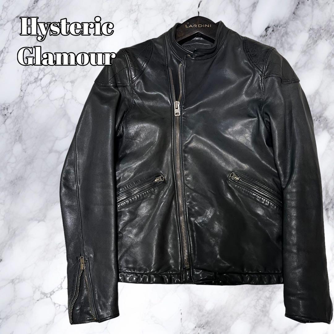 ヒステリックグラマー シングルライダースジャケット レザー 本革 山羊革 黒 S