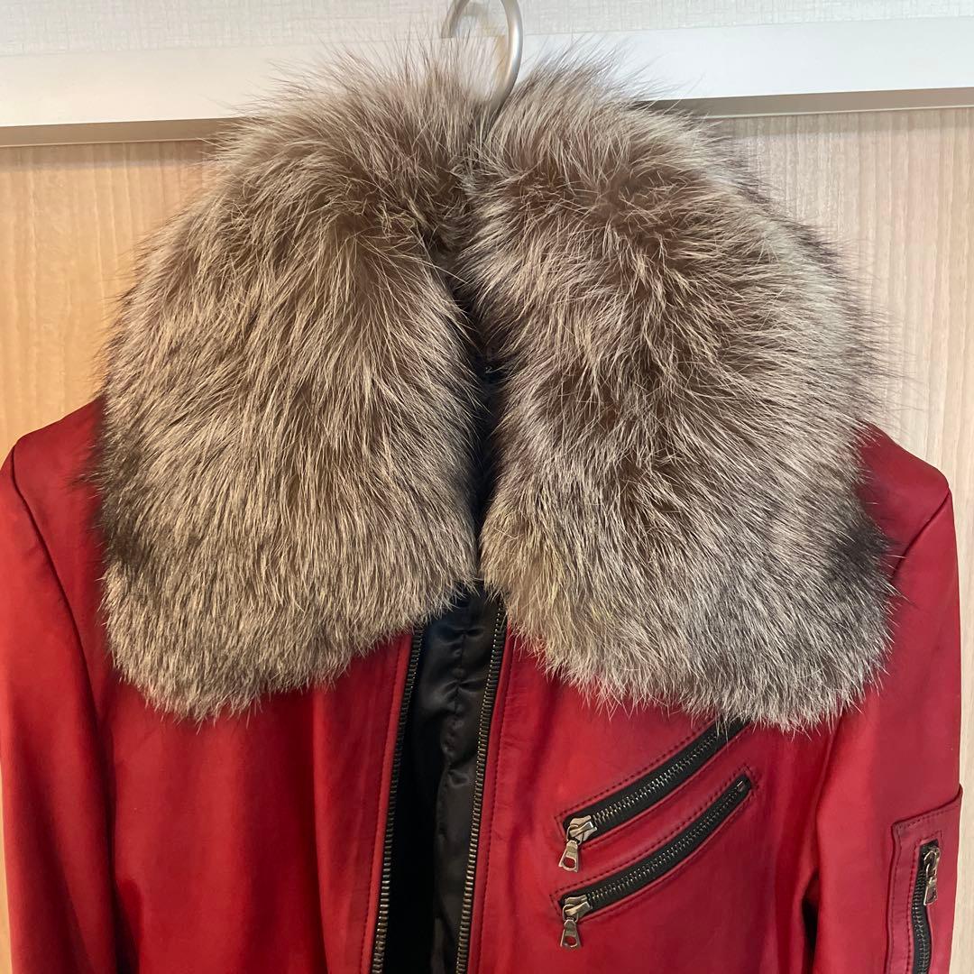 NO ID. レザージャケット サイズ2 シルバーフォックスririジップ シンセティックレザーBIGライダースJKT – NO ID.