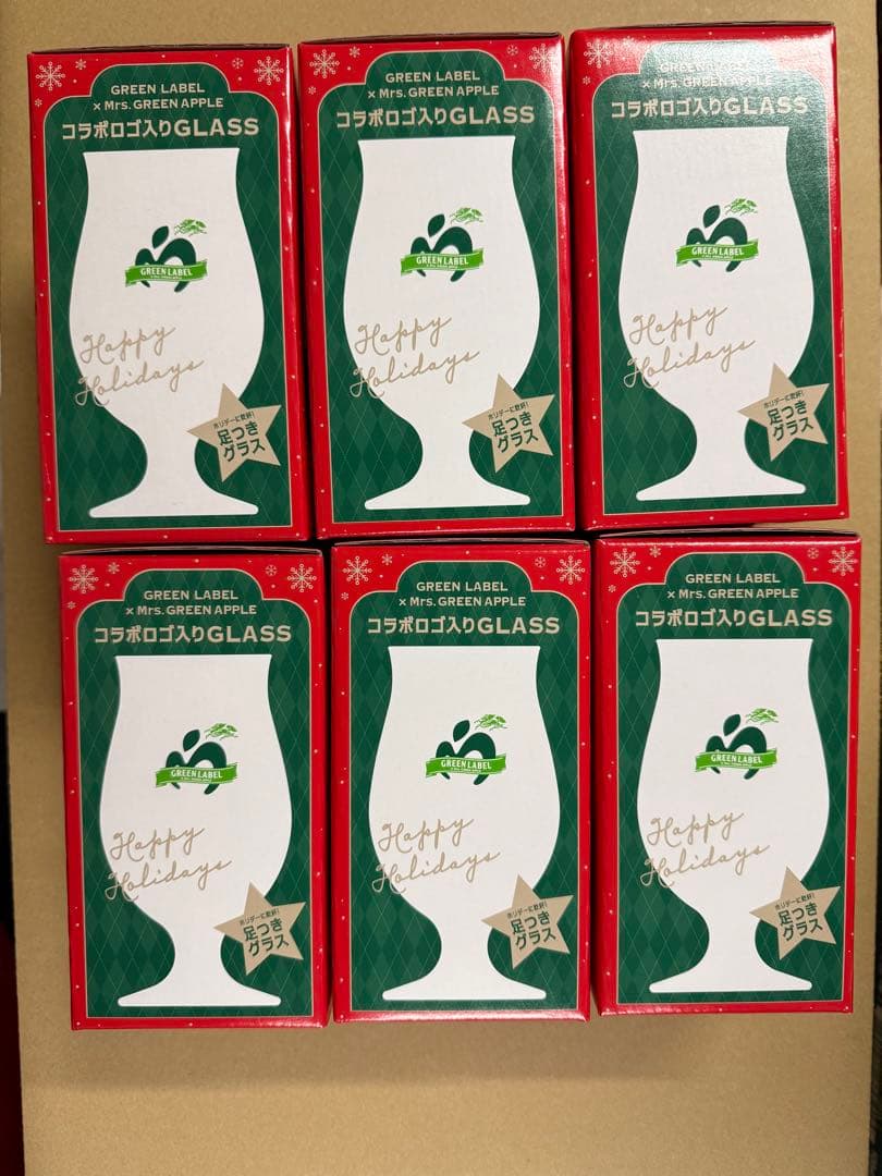 GREEN LABEL ✕ MrS. GREEN APPLE 足つきグラス　6個