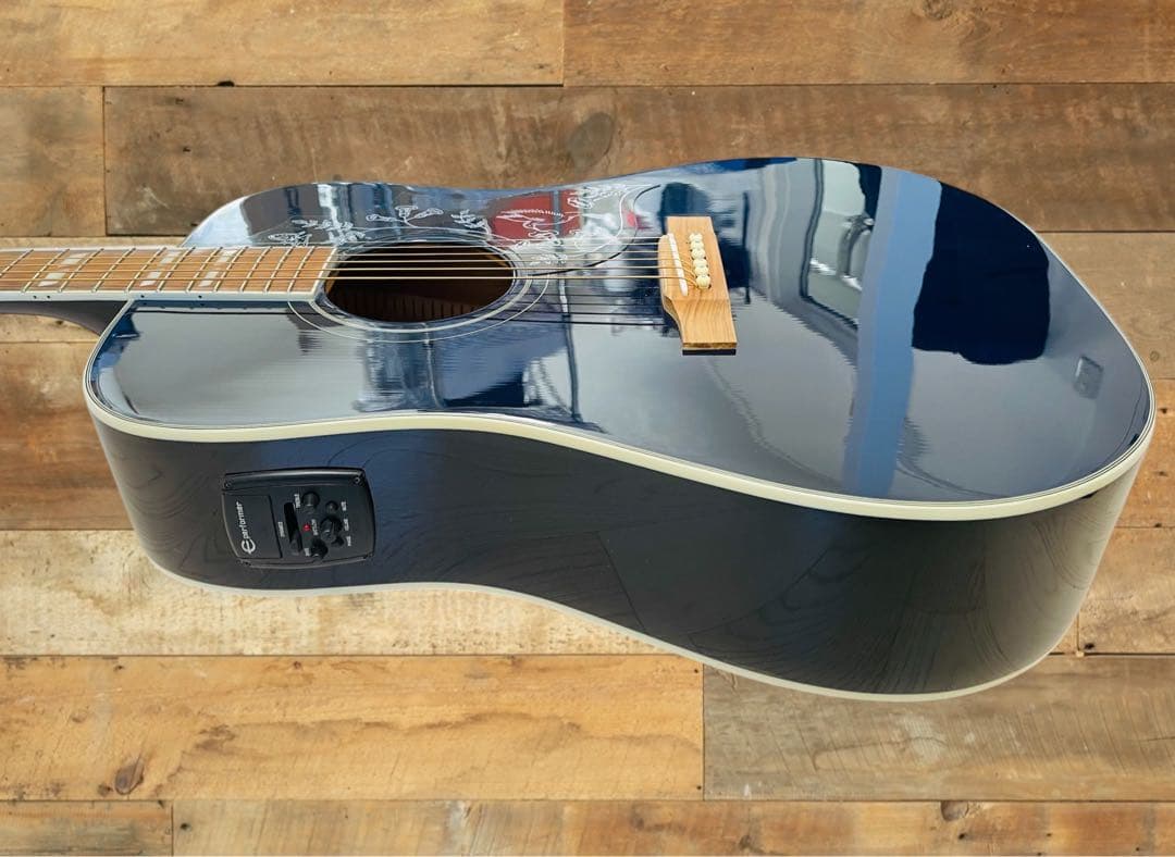 美品）Epiphone Hummingbird PRO エレアコ ネイビー色 - メルカリ