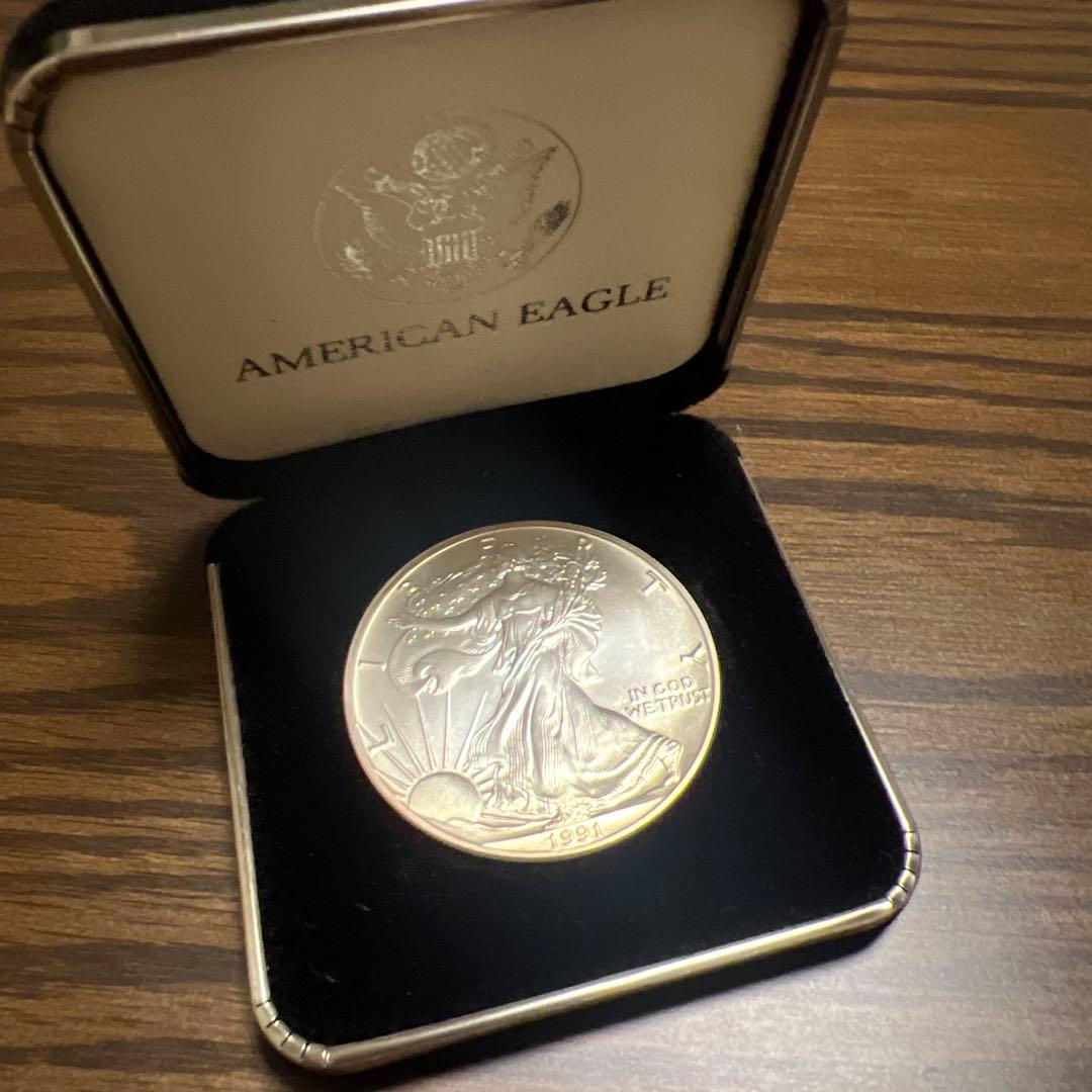 【銀貨】アメリカンイーグル 銀貨 1991年ケース付き