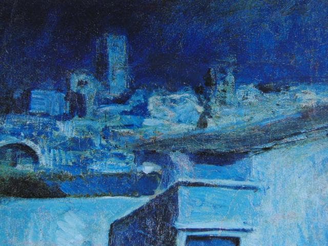 パブロ ピカソ、【パルセロナの屋根】大判・希少な画集画より 初期作品