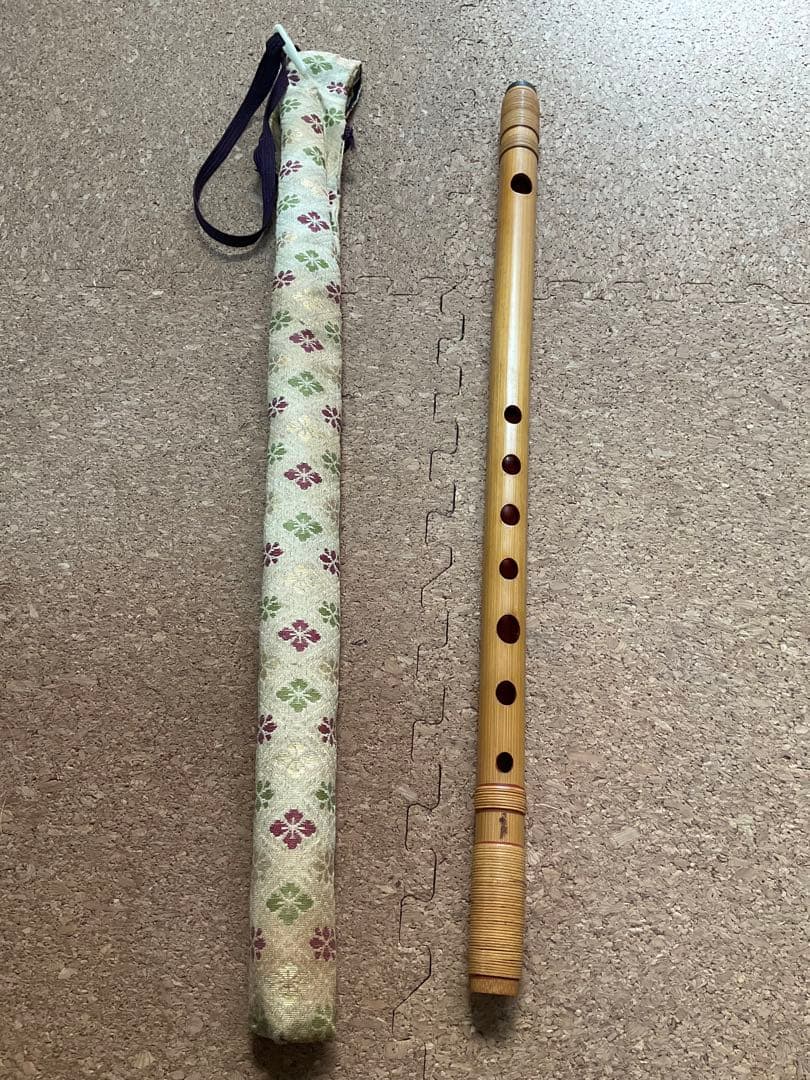 《㐂月》篠笛八本調子 七穴 笛袋付　民謡・唄用