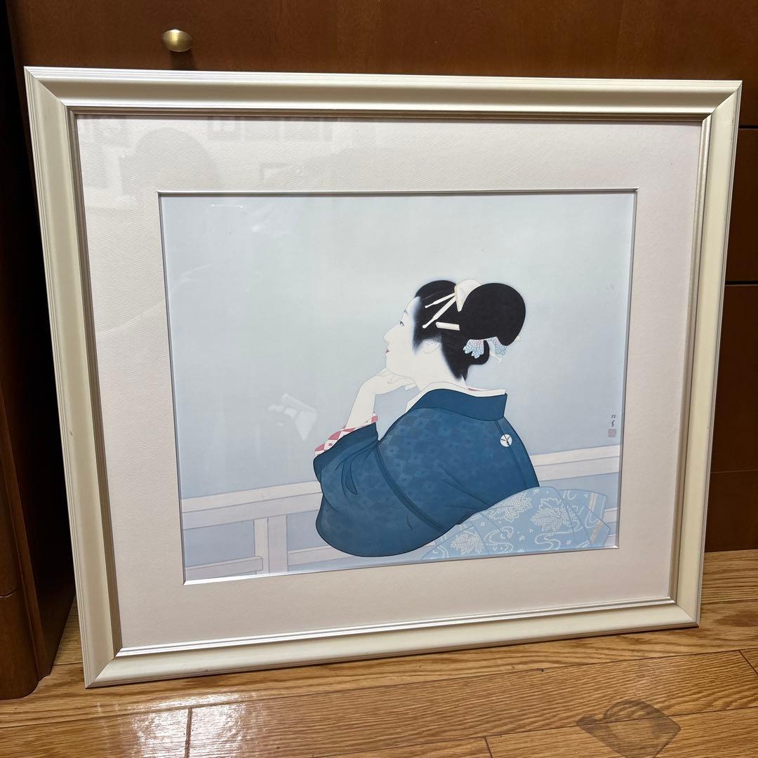 上村松園 「待月」 シルクスクリーン