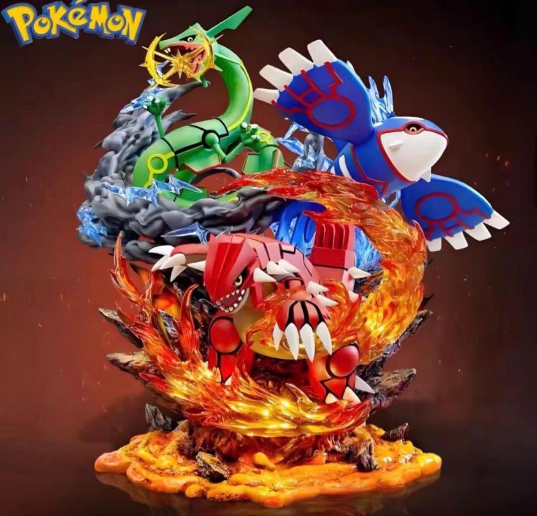 ポケモン　フィギュア　グラードン　カイオーガ　レックウザ　LED付き ポケモン フィギュア グラードン カイオーガ レックウザ LED付き