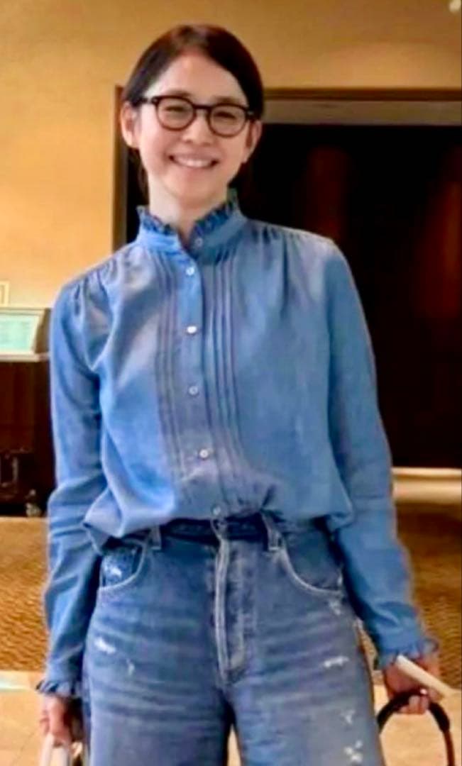 【SINME】スカラエンブロイダリー／デニム シャツ／タグ付