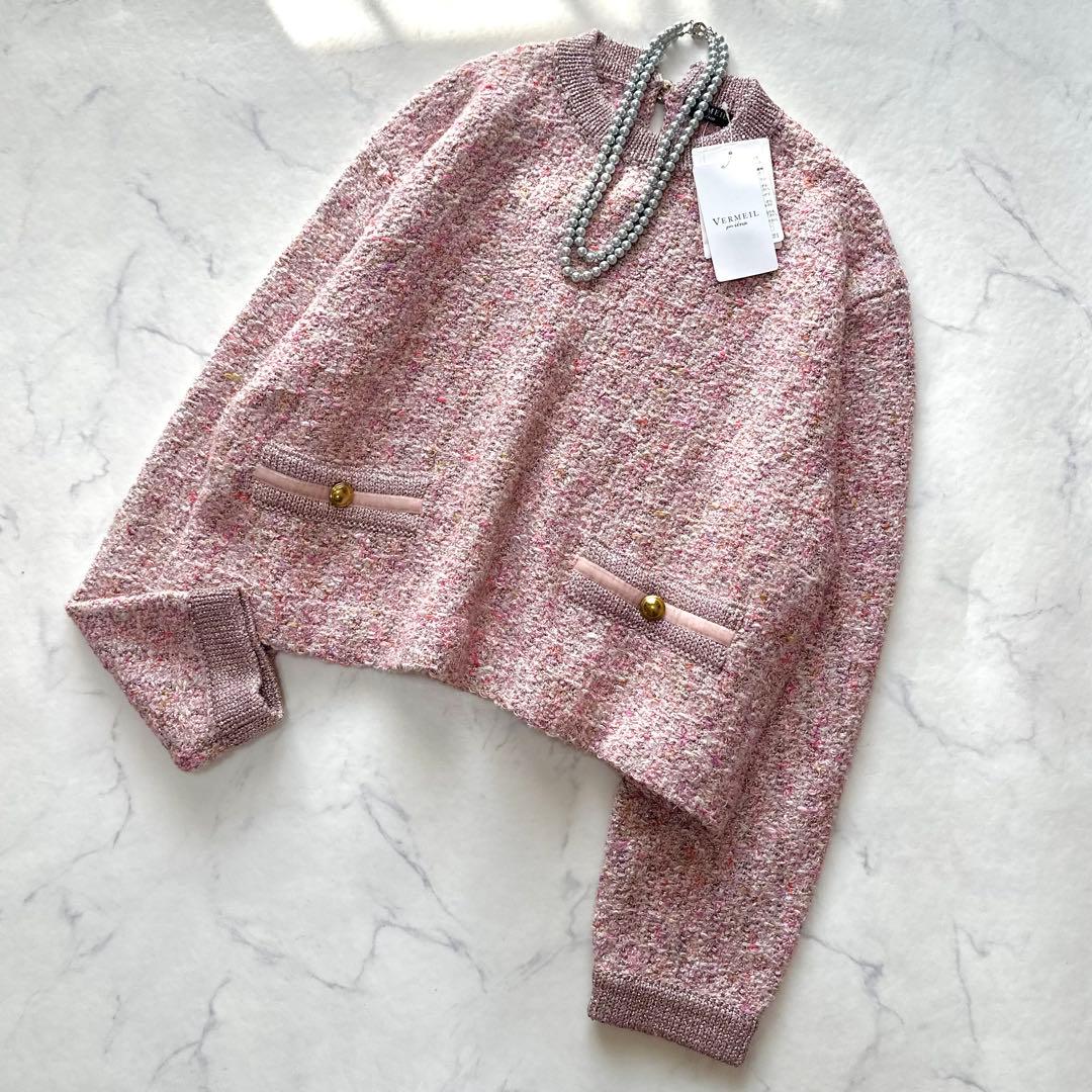 新品✨ヴェルメイユパーイエナ 23AW ツイード ニットプルオーバー VERMEIL par iena（ヴェルメイユパーイエナ）の「《予約》ウィンター