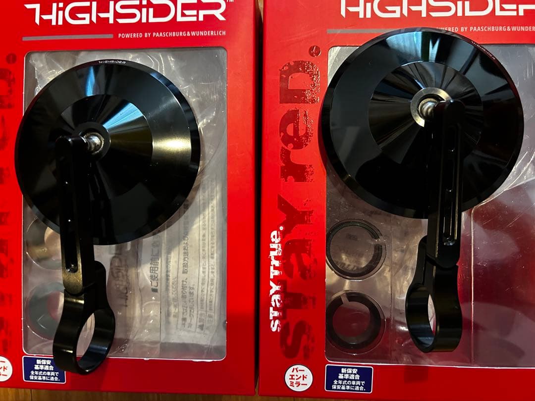 GW値下★ HIGHSIDER バーハンドミラー ブラック 2個セット
