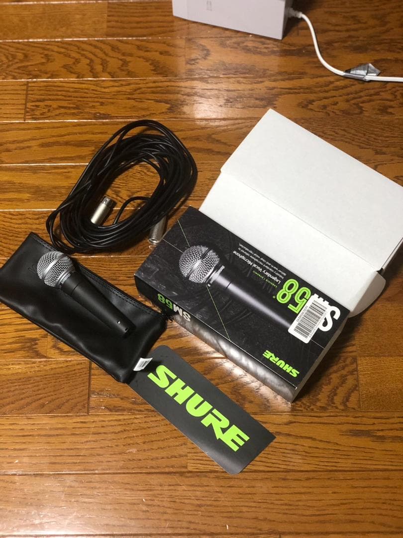 【動作確認済】SHURE SM58 ダイナミックマイク ケース付き SHURE ダイナミックマイク SM58SE(マイクケーブル/グリルボールセット