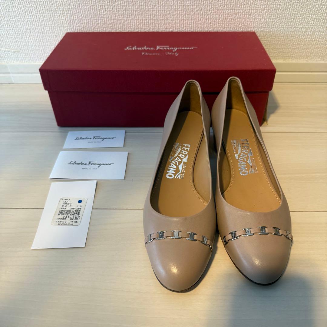 最終値下げ【未使用・長期保管品】サルバトーレフェラガモ パンプス ピンクベージュ