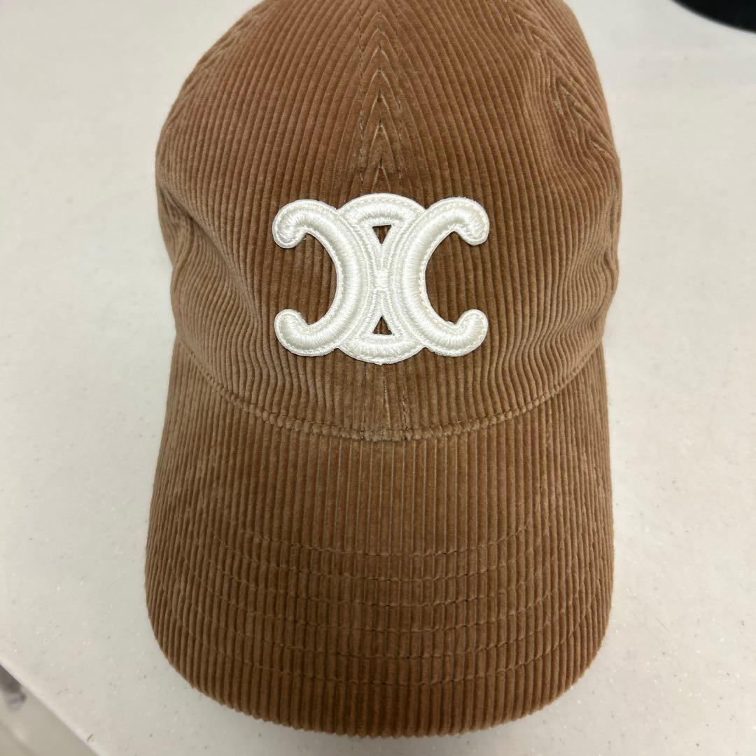 【yama@専用 】CELINE ブラウン コーデュロイ ベースボールキャップ