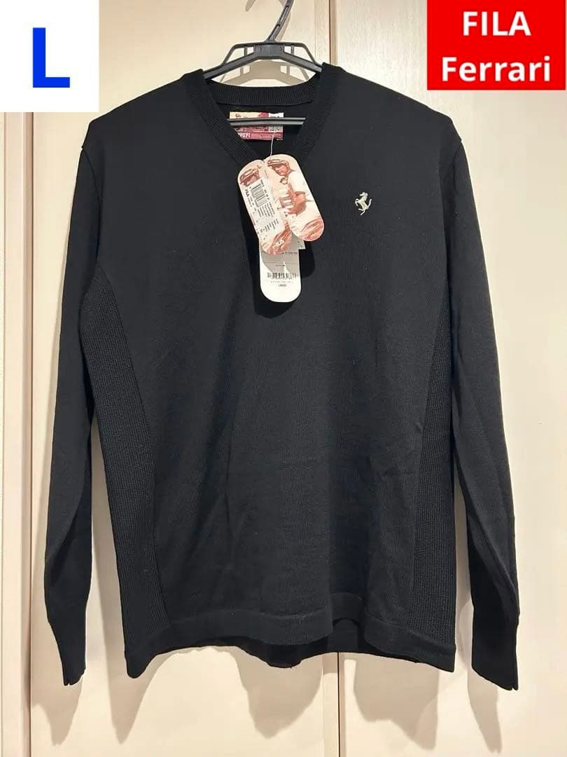 希少 廃盤 未使用 FILA フェラーリ Ferrari Vネックセーター L