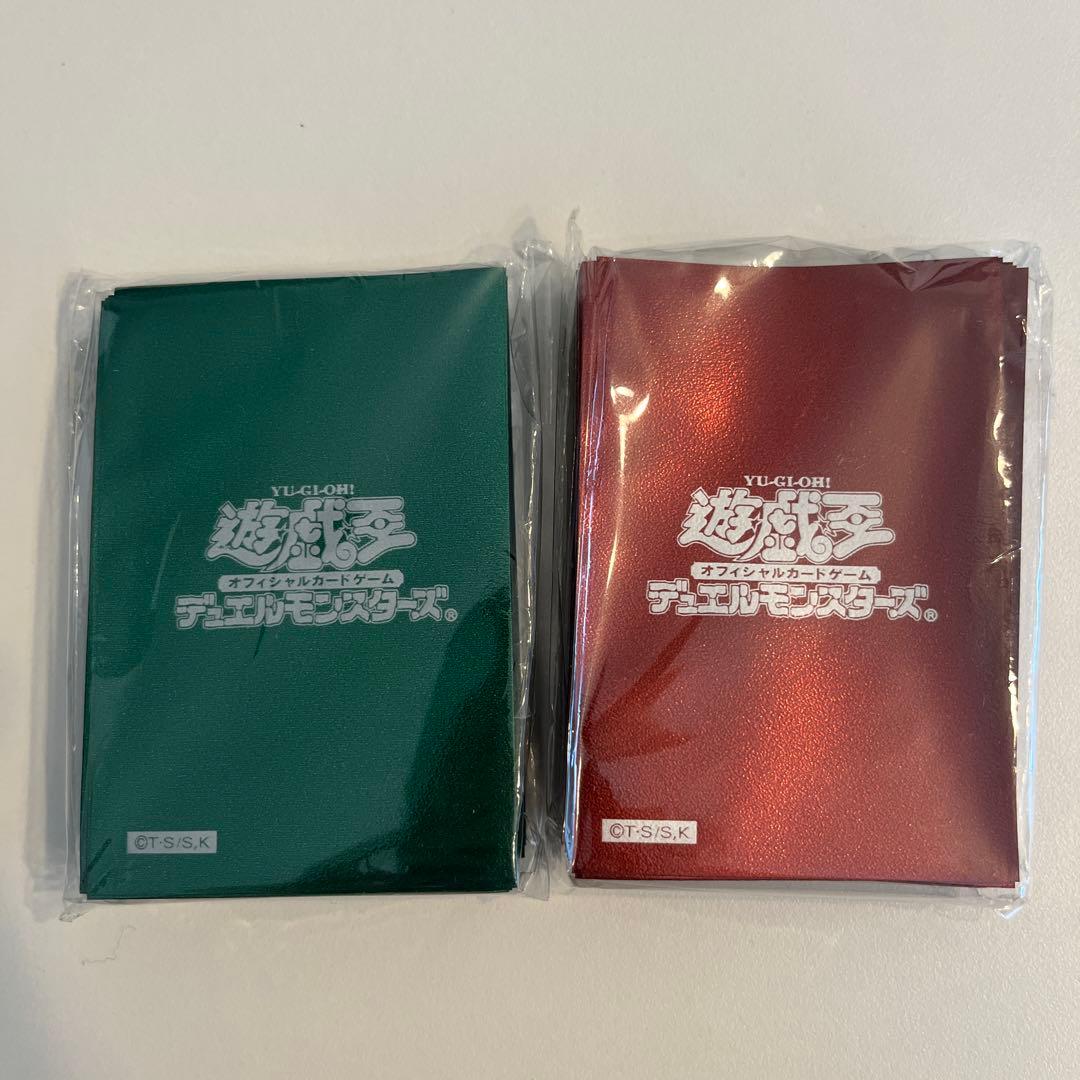 遊戯王 初期ロゴスリーブ メタリックレッド メタリックグリーン公式 未