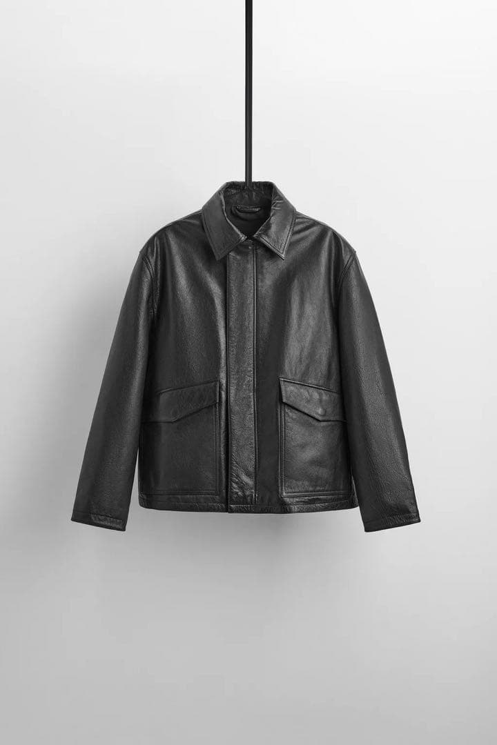 ZARA定価39900円 本革 A2 レザージャケット ブラック　美品 中古・古着通販】ZARA (ザラ) A-2 レザージャケット ブラック サイズ