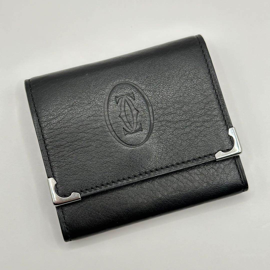 【美品】カルティエ ケース カボション レザー ブラック