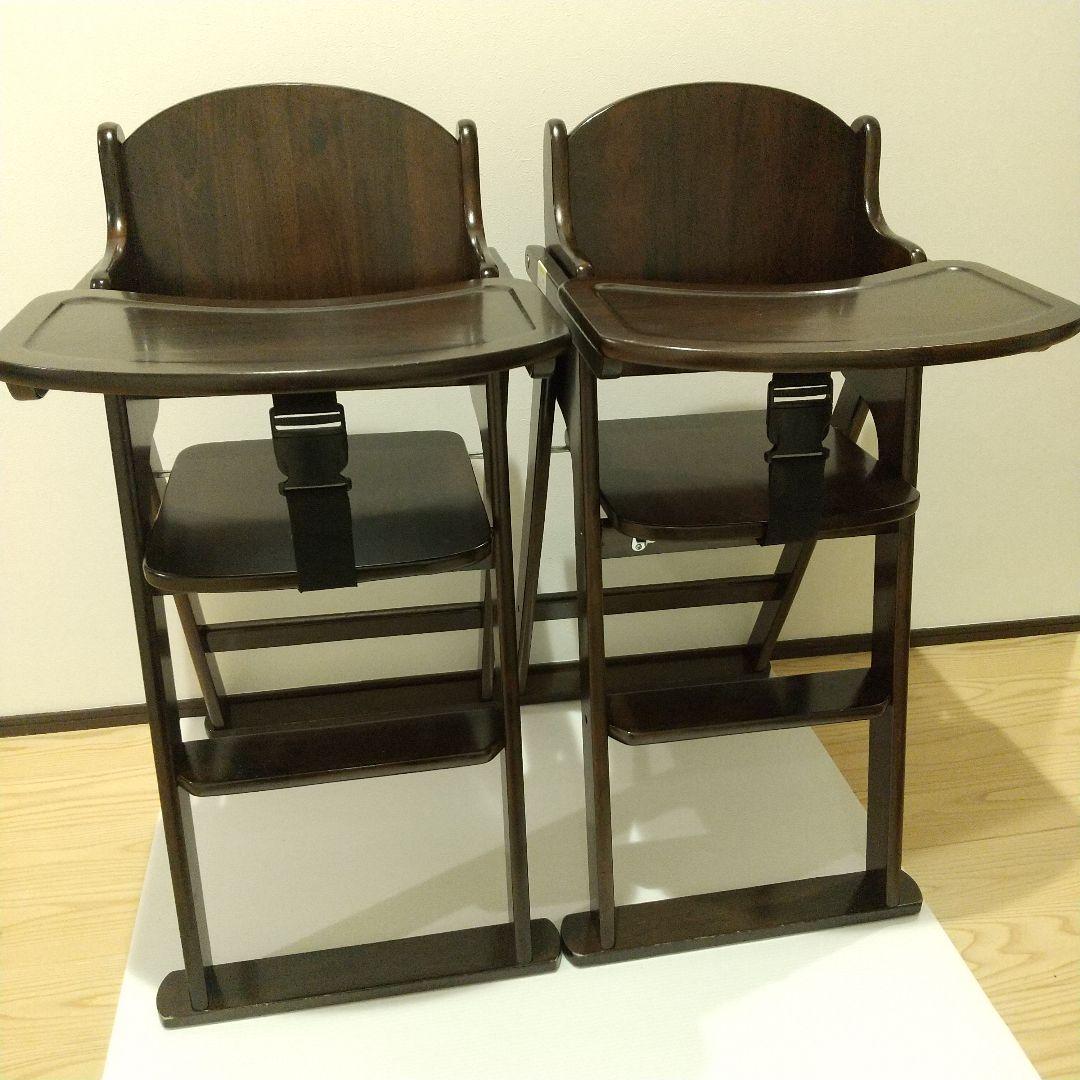 【極美品】ヤトミ たためる木製 ハイチェア cocona ベビーチェア セット