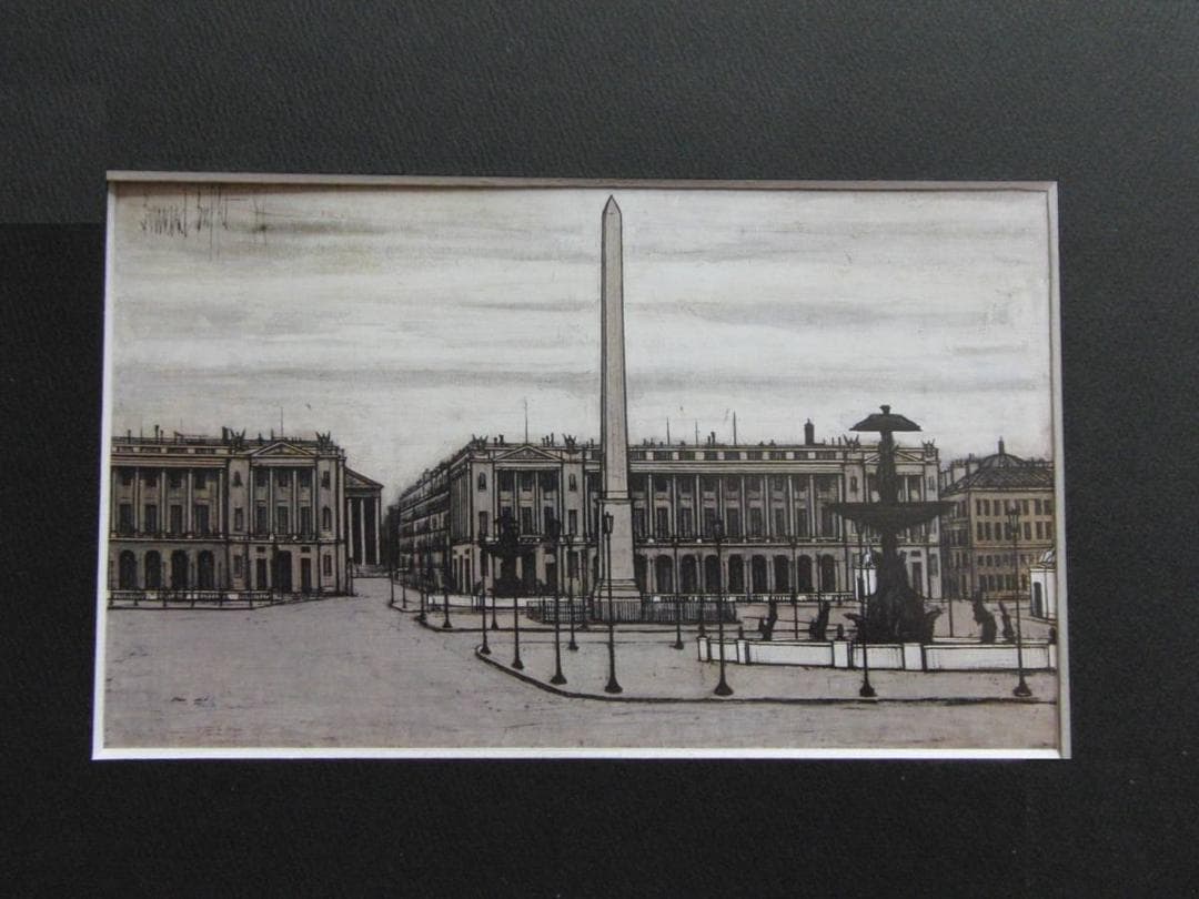 ベルナール・ビュッフェ、希少画集の額装画、オーダーマット付・日本製新品額入