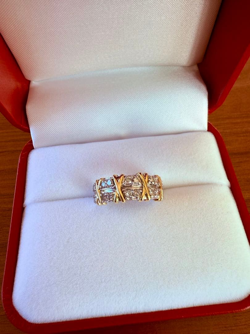 専用　ゴージャス　ダイヤモンド　pt900 プラチナ　k18 リング　13.5号