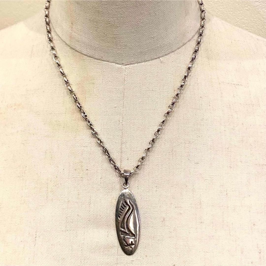 HOPI/ホピ族 EAGLE PLATE TOP NECKLACE/ネックレス ホピ族 Griselda Saufkie プレイヤーフェザー オーバーレイ ネックレス