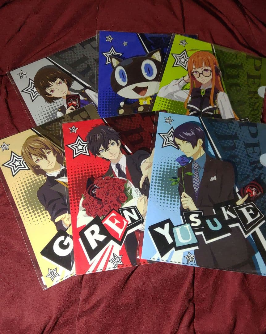 セガコラボカフェ　ペルソナ5 アニメ　書き下ろしクリアファイル 6枚セット TVアニメ「ペルソナ5」× セガ秋葉原 5/26-7/16 P5Aコラボカフェ開催!!