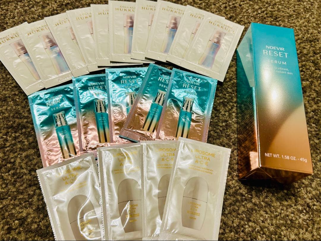 ノエビア　リセットセラム　45g 美容液　おまけ　フックラセラム　リポソーム