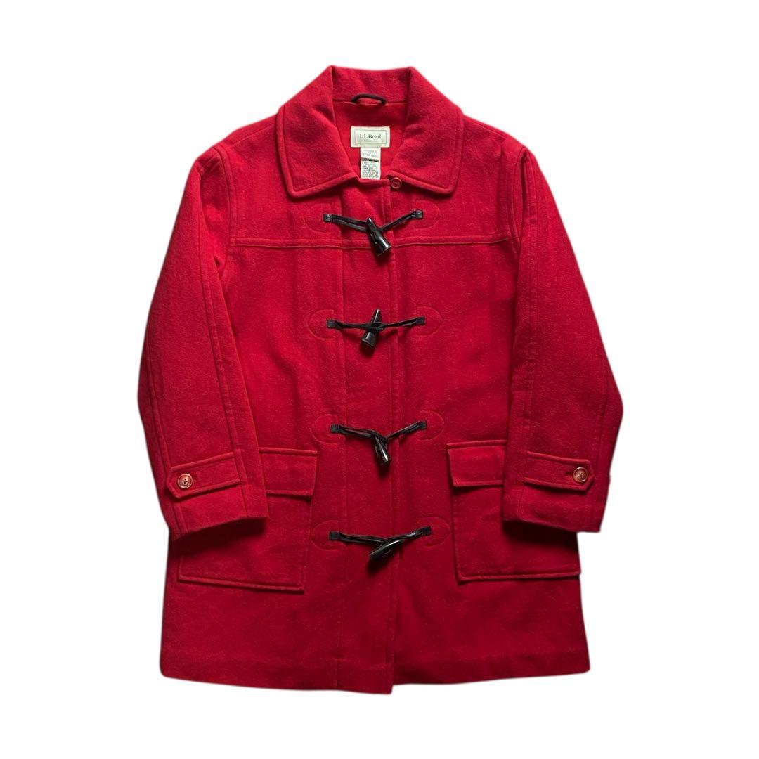 L.L.Bean　ダッフルコート　赤　レッド　ウールコート　アウトドア　メルトン