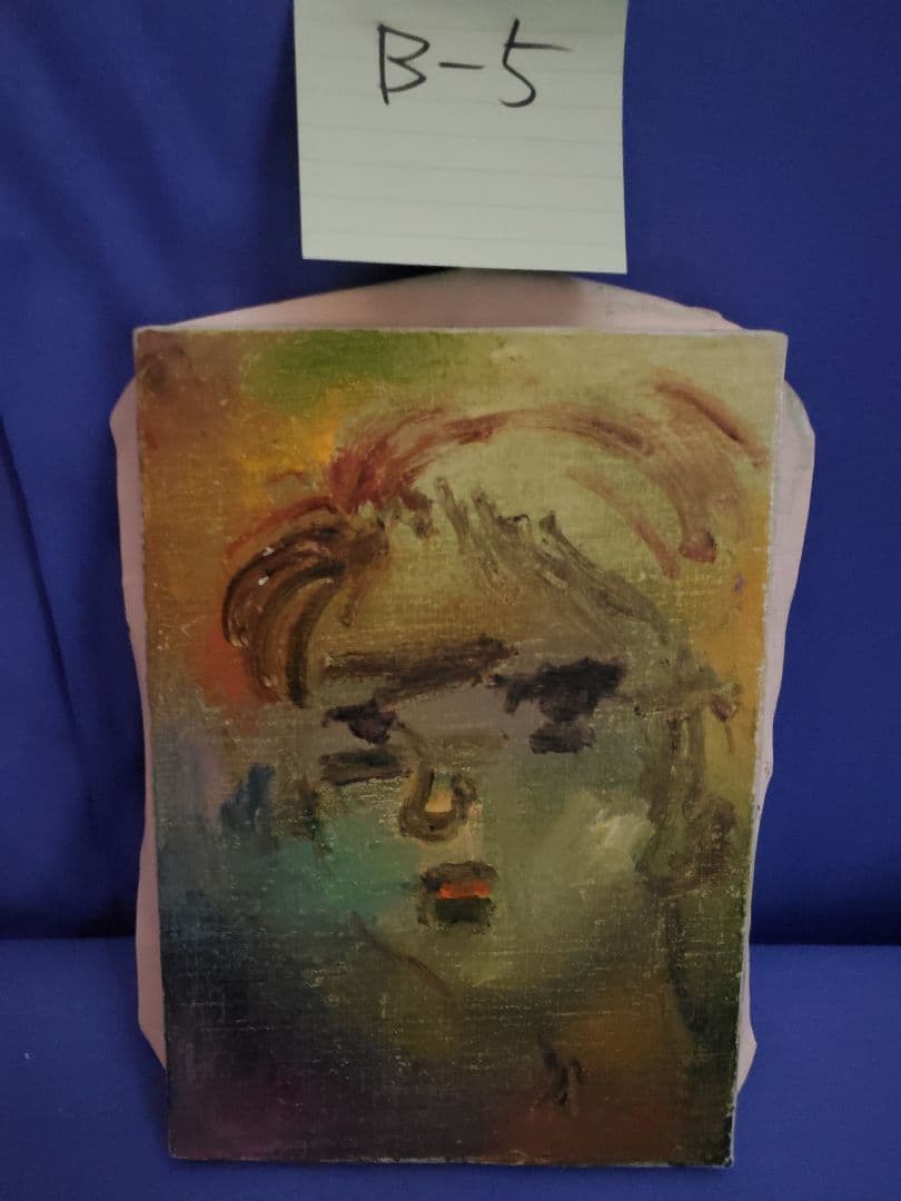 油彩画 人物画 小泊芳彦作 SM号　額縁なし　　　B-5