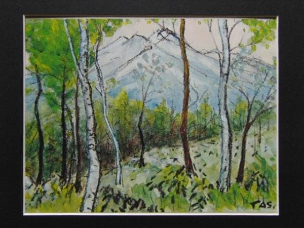 田杉 競、萌えいずる頃（妙高山）、希少な額装用画集より、美品、新品額装付