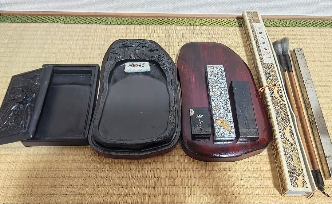 書道セット　硯、筆他 楽天市場】【令和モデル】 待望の復刻！ 本石硯と日本製筆が