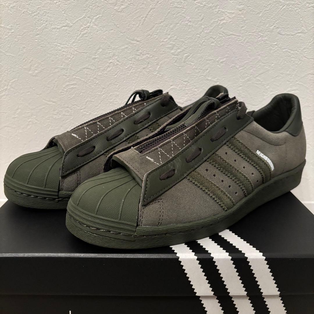 靴 adidas neighborhood superstar green 27.0 adidas Superstar 80s Neighborhood Olive Men's - GX1401 - US