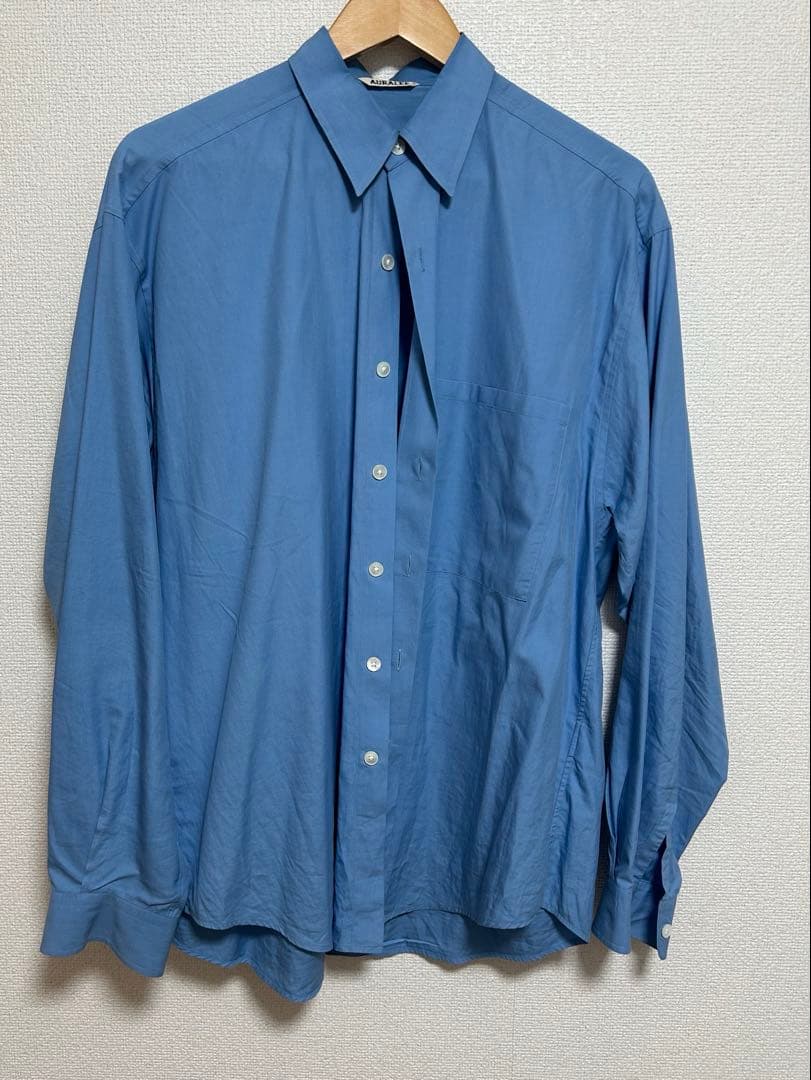 白*ツ様 AURALEE Washed Finx Twill Big Shirt