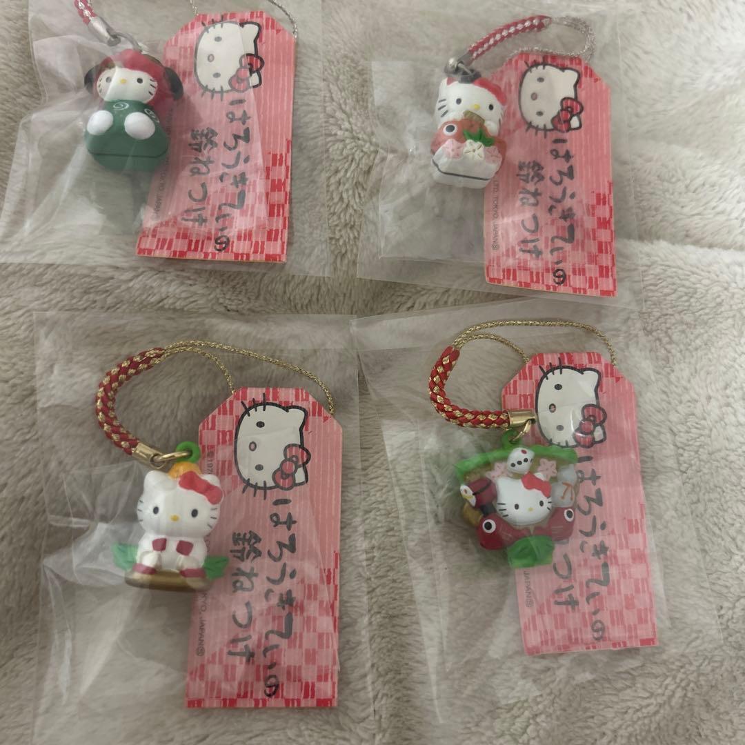 那須ハイランドパーク限定 幸福の四葉のクローバー キティ 根付 ストラップ