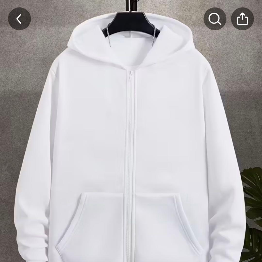 【英喜出品】メンズパーカーホワイト ブラックタオルセット