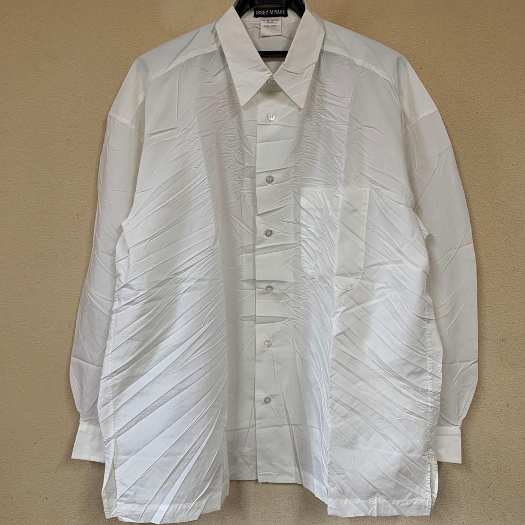 90's　ISSEY MIYAKE　プリーツシャツ　スクエアカット　L ISSEY MIYAKE|シワ加工プリーツシャツ|【ハードオフ公式通販】オフ