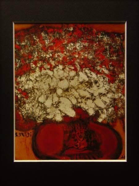 三岸節子、【花 ヴェロンにて】、希少な大判額装用画集より、美品