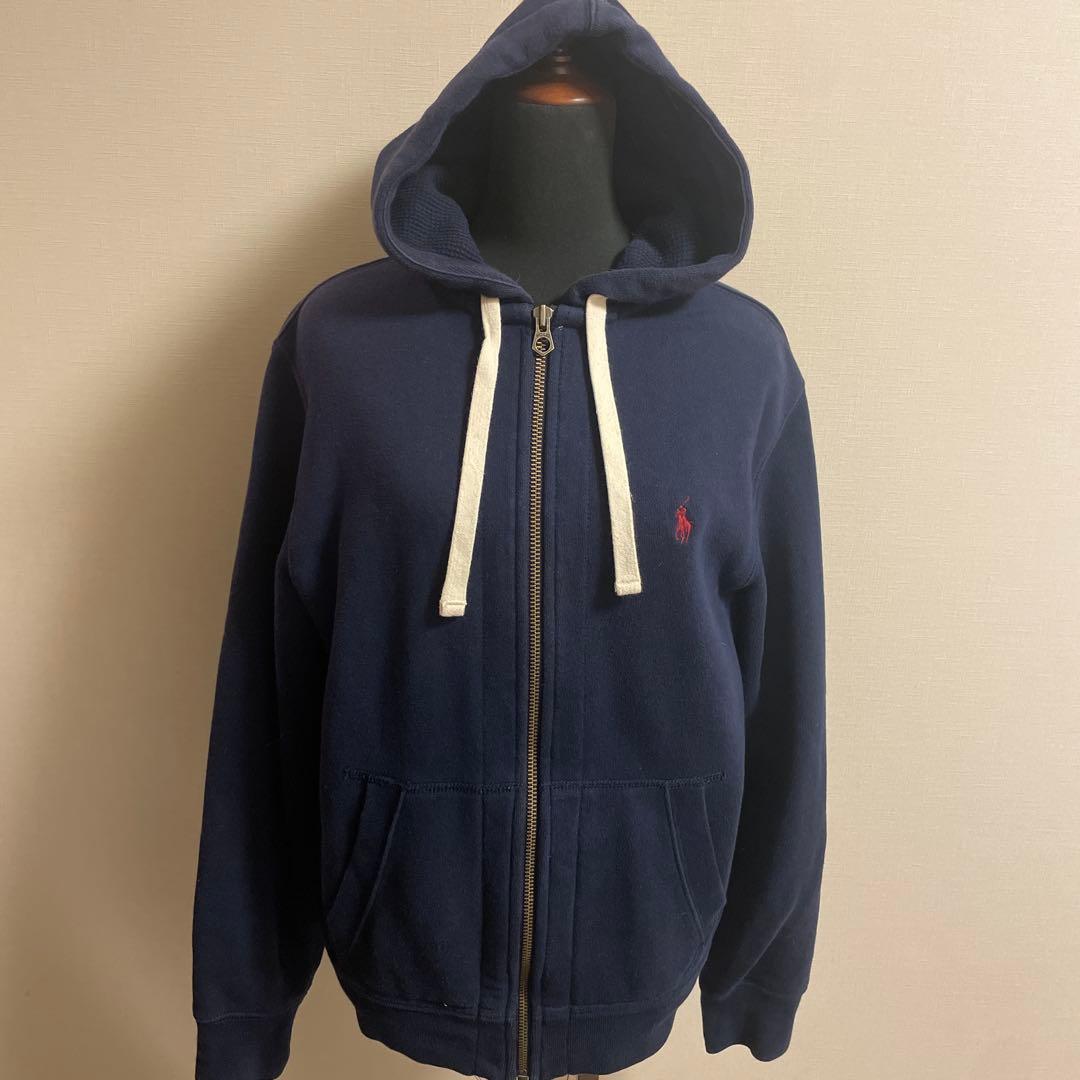 POLO RALPH LAUREN S短丈 赤ポニー 裏ボアジップアップパーカー