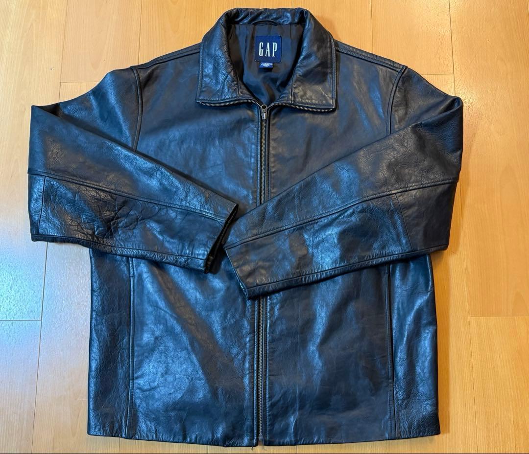 90's OLD GAP シングルレザージャケット　フルジップ　ビンテージ 184239997.jpg?cmsp_timestamp=