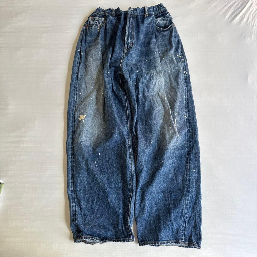DENIM & DUNGAREE ペイント加工 ワイドパンツ　160 02 DENIM DUNGAREE 【デニムダンガリー】 – FITH ONLINE STORE
