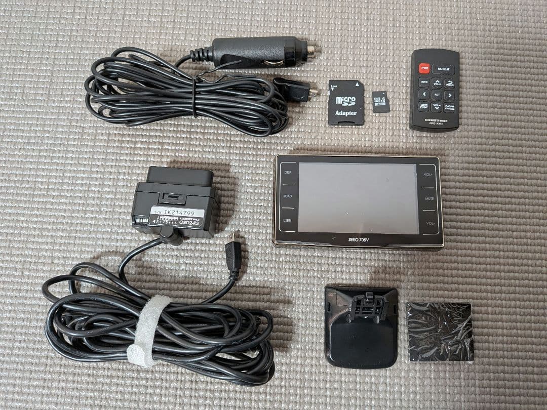 コムテック レーダー探知機 ZERO 705V 本体・OBD2アダプターセット