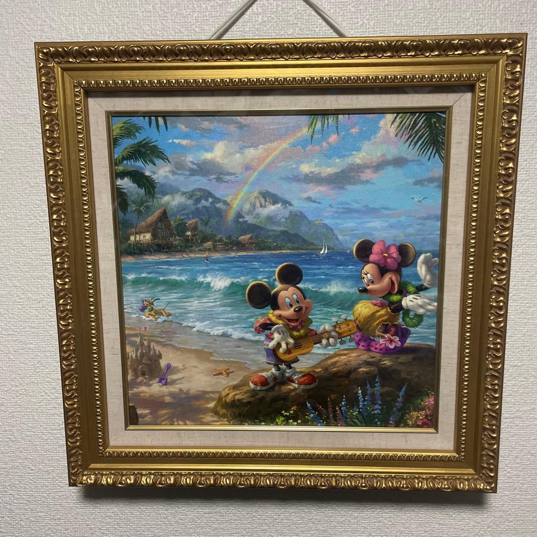 トーマス・キンケード ミッキー＆ミニー /イン ハワイ 真作 額付 ディズニー