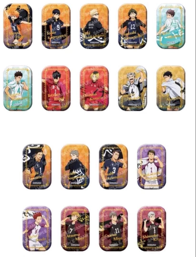 ハイキュー セブンネット限定 スクエア缶バッジ　第一弾 第二弾2セット ハイキュー!!』スクエア缶バッジ オフショット×カラー 第一弾BOX＆第二