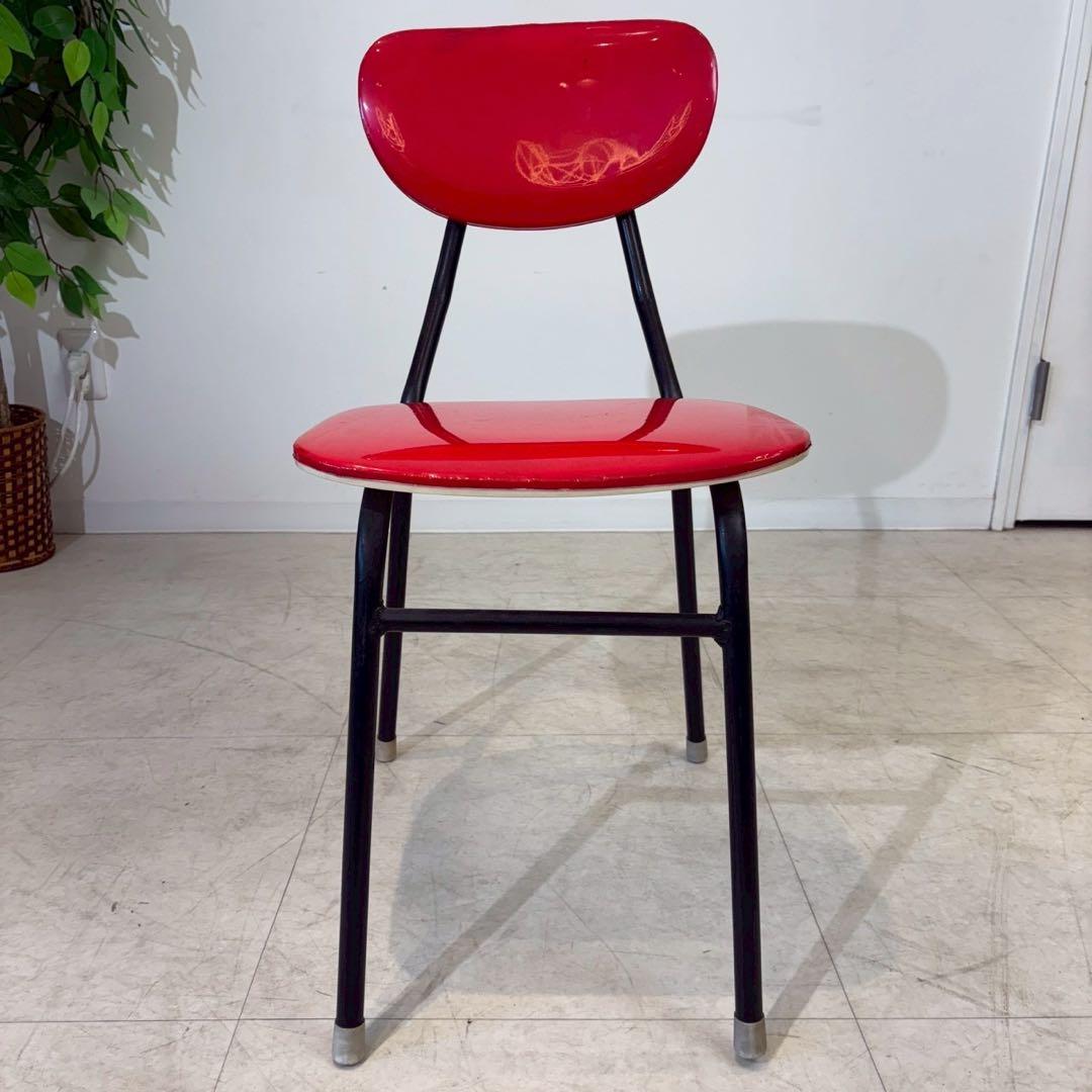 レトロポップ 食堂椅子 パイプ椅子 チェア 赤色 - メルカリ