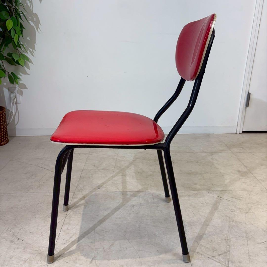 レトロポップ 食堂椅子 パイプ椅子 チェア 赤色 - メルカリ