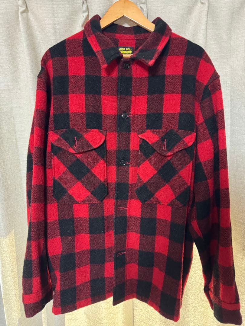 masses PORKCHOP XL レッド/ブラックチェックバッファローシャツ