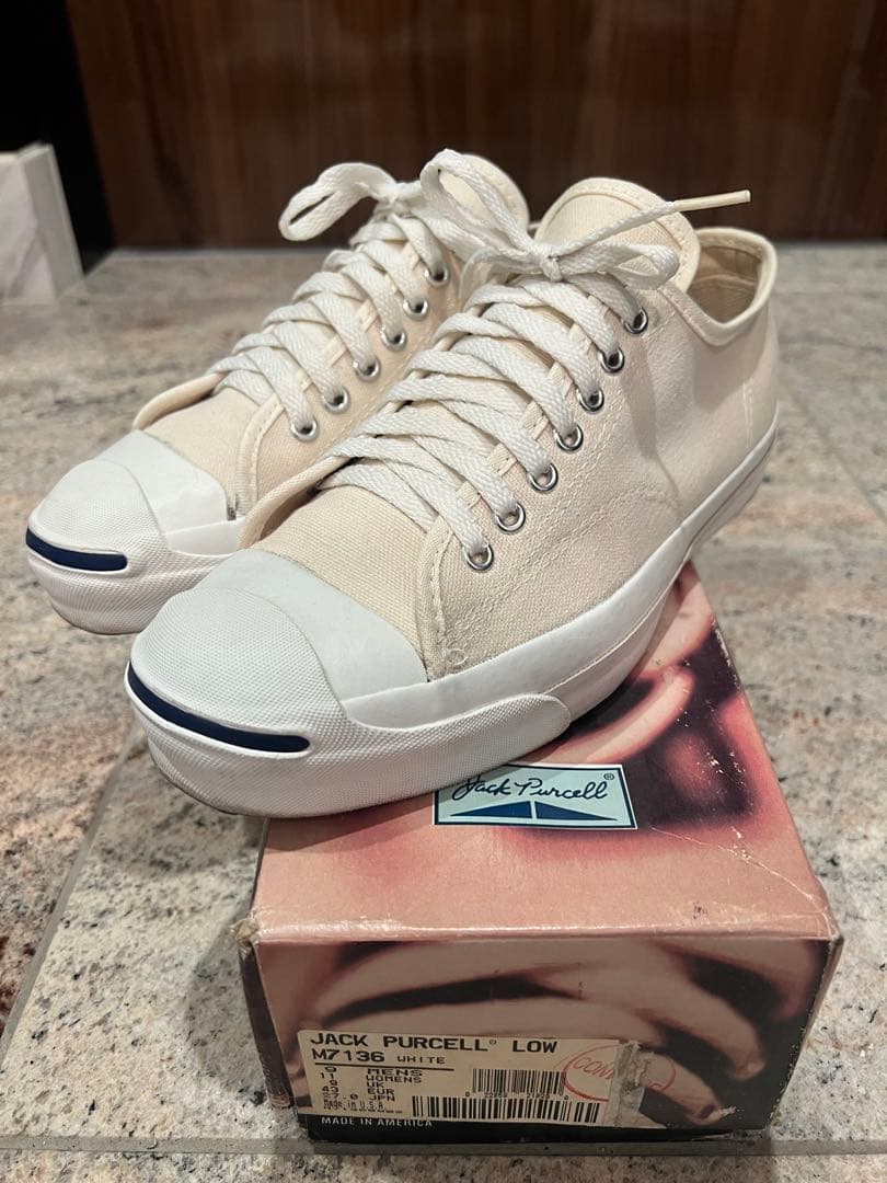 希少90s CONVERSE ジャックパーセル キャンバス ホワイト USA製