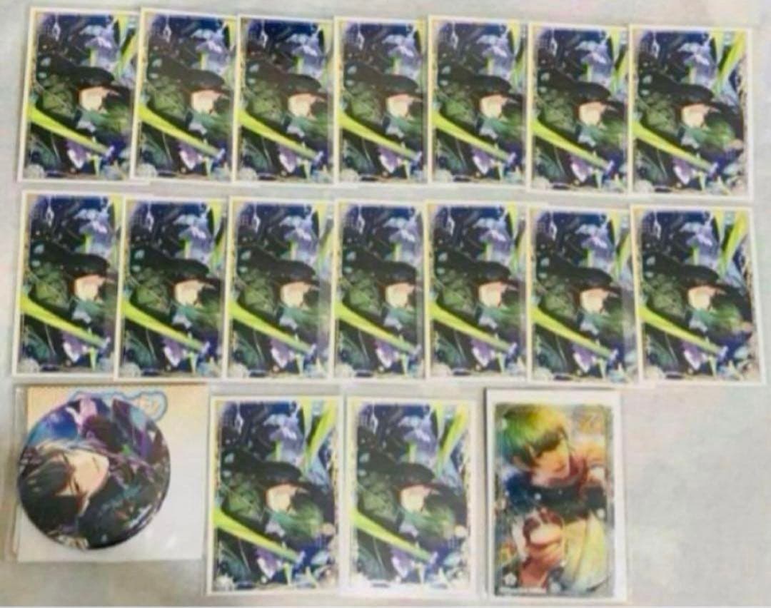 おべいみー　バルバトス　チェキ16枚　ホロ缶バッジ　アクリルカード