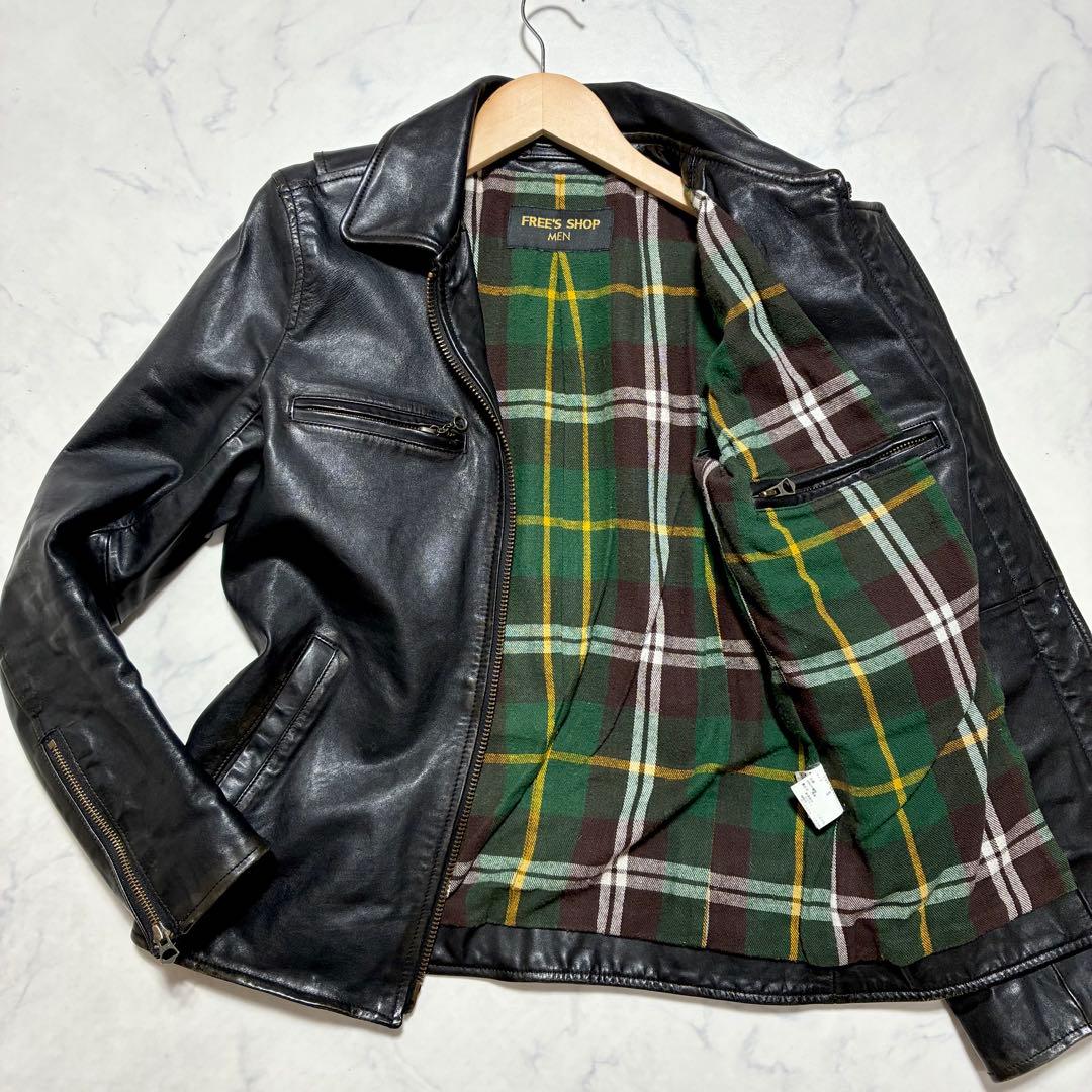 希少✨VINTAGE 馬革 ホースハイド シングルライダース チェック 黒 S 楽天市場】ヴィンテージ復刻デザイン 上質 馬皮ホースハイドレザー