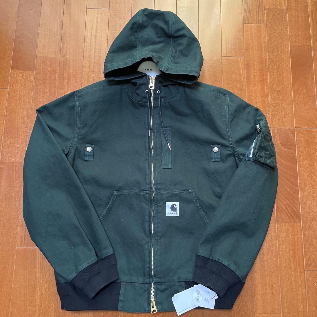 ジャケット・アウター sacai carhartt wip hooded green 3 Carhartt WIP Washed Ducked Hooded Blouson in Green – SVRN