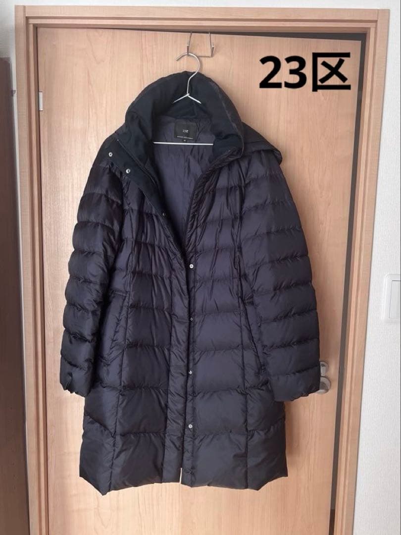 23区【洗える＆弱撥水】シレータフタ　ロング ダウンコート ネイビー系 40 23区 【一部先行予約/新色追加/洗える】シレータフタ ロング ダウン